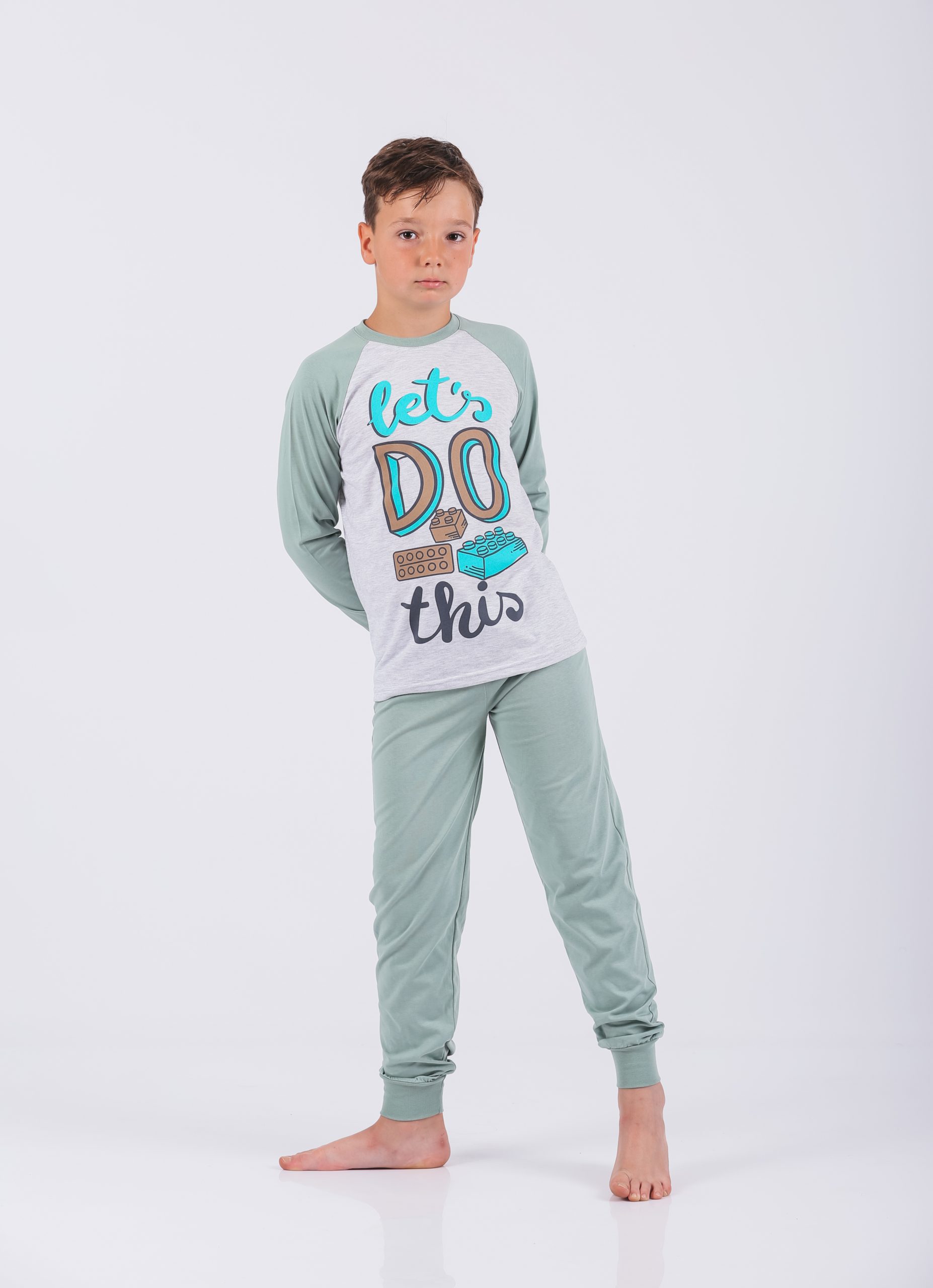 Dečija muška pidžama 519 Art.519-1 sa lego štampom, 100% pamuk