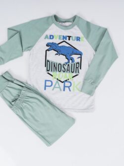 Dečija muška pidžama 519 Art.519-1 sa dino štampom, 100% pamuk