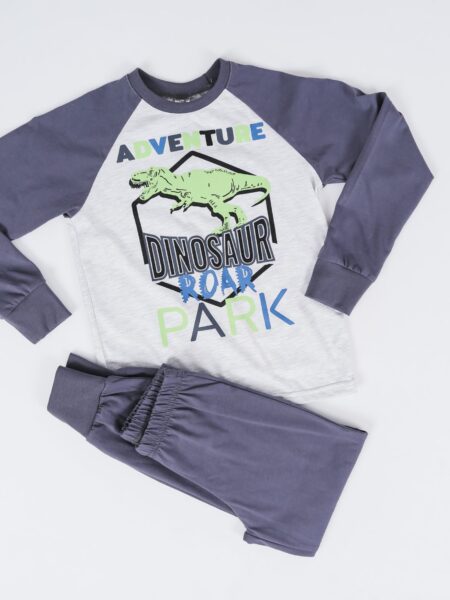 Dečija muška pidžama 519 Art.519-2 sa dino štampom, 100% pamuk