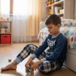 Dečija pidžama za dečake, plavo-bela karirana, print „Find & Explore“, 100% pamuk, veličine 2–14