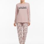 Ženska pidžama sa printom “Good Morning” i vilinim konjicima – udobna, roze boje, savršena za spavanje