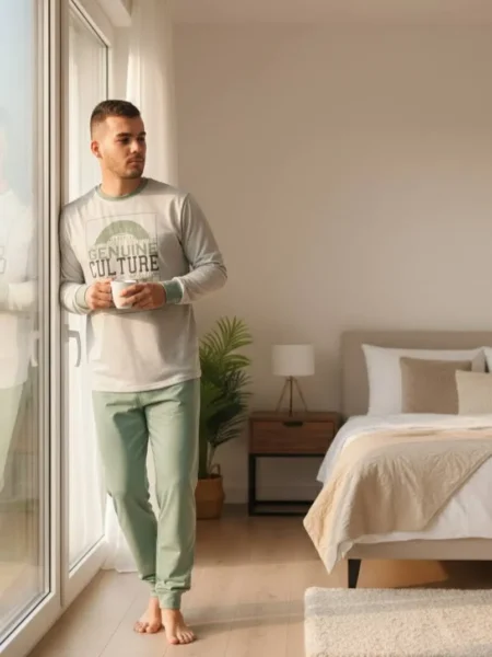 Muška Pamučna Pidžama Dugi Rukav – Udobnost i Stil Lotos Arilje