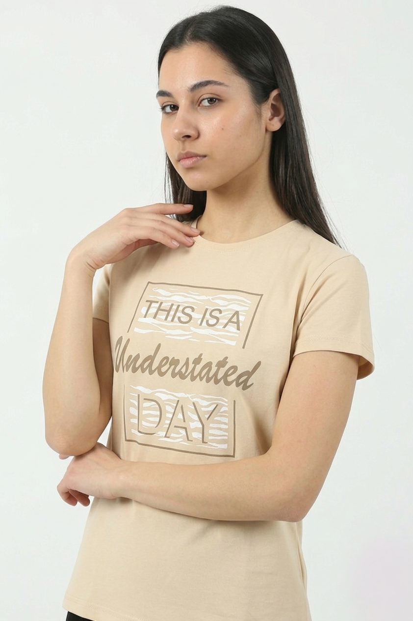 Ženska pamučna majica 1063 bež boja – Lotos Arilje