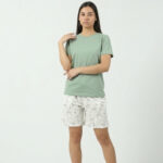Ženski pamučni bebi dol 1201 zelena, majica i šorc – Lotos Arilje