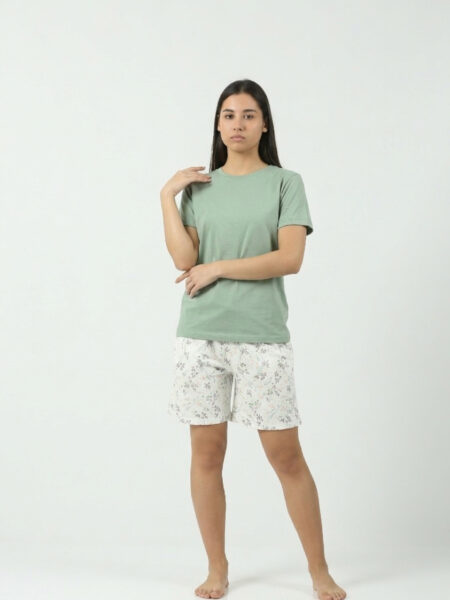 Ženski pamučni bebi dol 1201 zelena, majica i šorc – Lotos Arilje