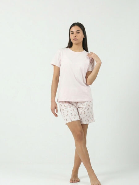 Ženski pamučni bebi dol 1201 roze, majica i šorc – Lotos Arilje