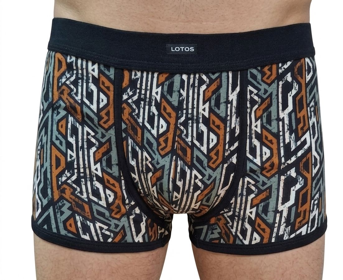 Muški boks Alberto 530270-5 sa sivo-braon apstraktnim printom i crnim pojasom – Lotos Arilje