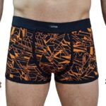 Muški boks Alberto 530270-5 crni sa narandžastim geometrijskim printom i crnim pojasom – Lotos Arilje