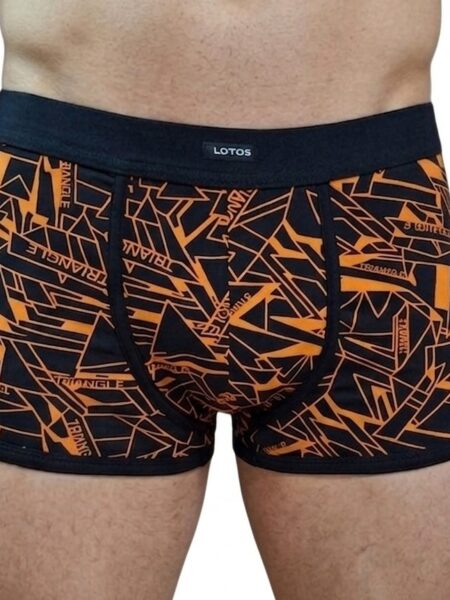 Muški boks Alberto 530270-5 crni sa narandžastim geometrijskim printom i crnim pojasom – Lotos Arilje