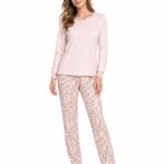 Art. 530888-2 Ženska pidžama 888 - viskoza roze sa zebra printom