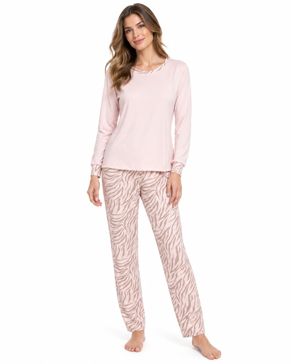 Art. 530888-2 Ženska pidžama 888 - viskoza roze sa zebra printom